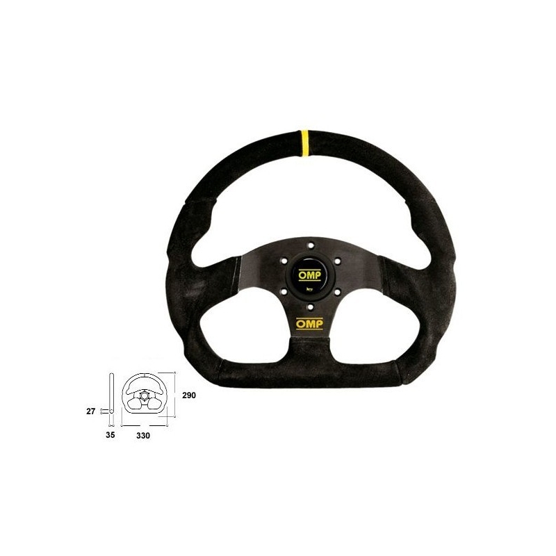 OMP steering wheel 330mm Black Superquadro