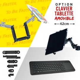 Support Clavier / tablette bras articulé 41 cm