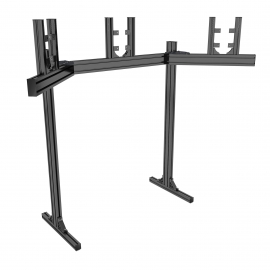Black triple screen support on legs from 19 to 32", angle plates adjustable from 20 to 60°.
