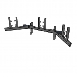 Support triple écrans en jonction noir de 19 à 32", plaques angles réglables