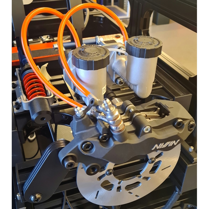 Hydraulic pedal caliper 6 pistons and brake disc