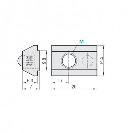 Lot 10 post-mounting nuts diameter 6